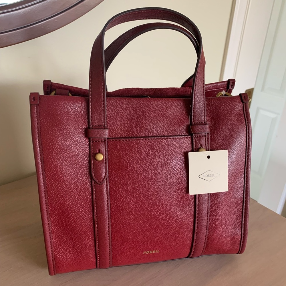 Red Velvet Fossil Satchel NWT